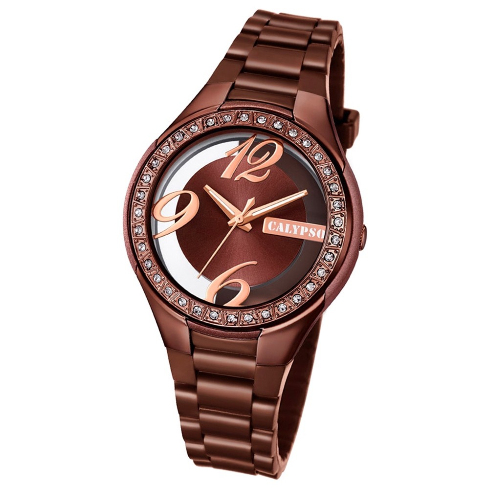 Calypso Damen-Armbanduhr Trendy analog Quarz PU braun UK5679/A