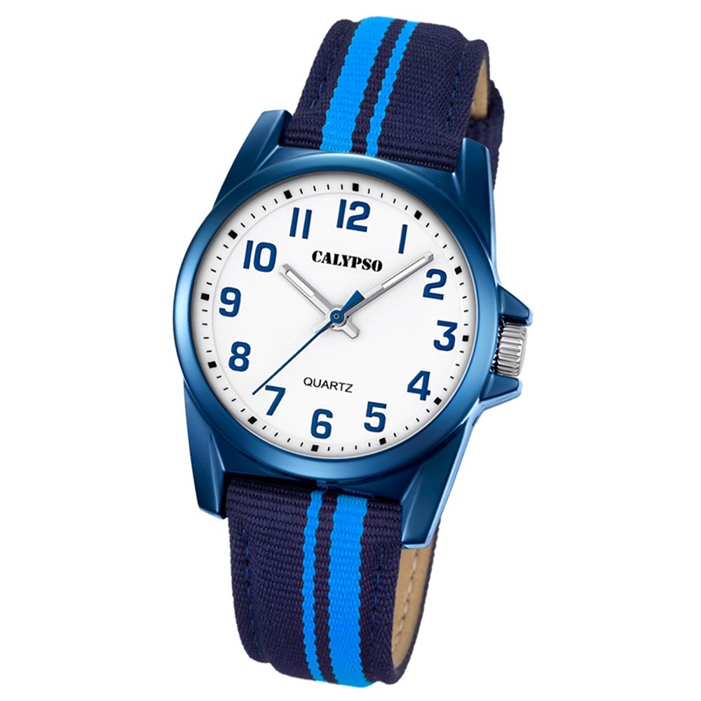 Calypso Kinder-Armbanduhr Junior analog Quarz Leder Textil blau UK5707/6