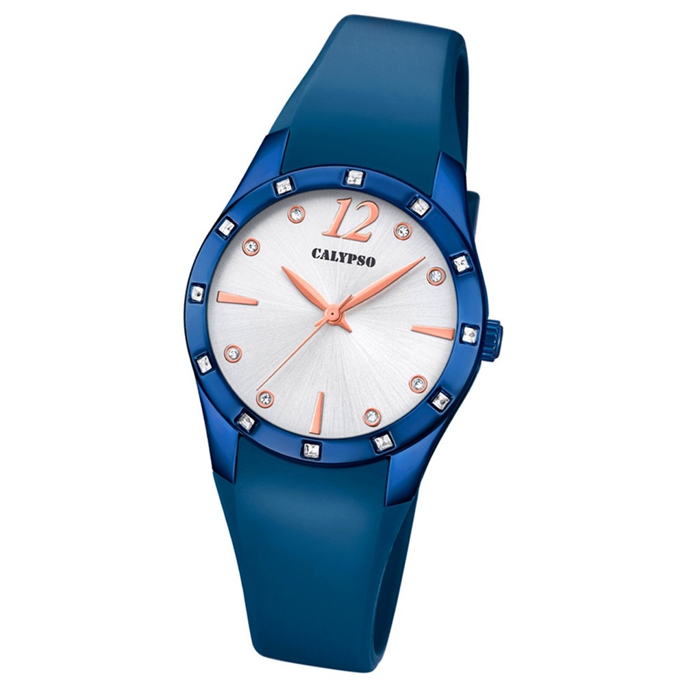 Calypso Armbanduhr Damen Trendy K5714/3 Quarzuhr PU blau UK5714/3