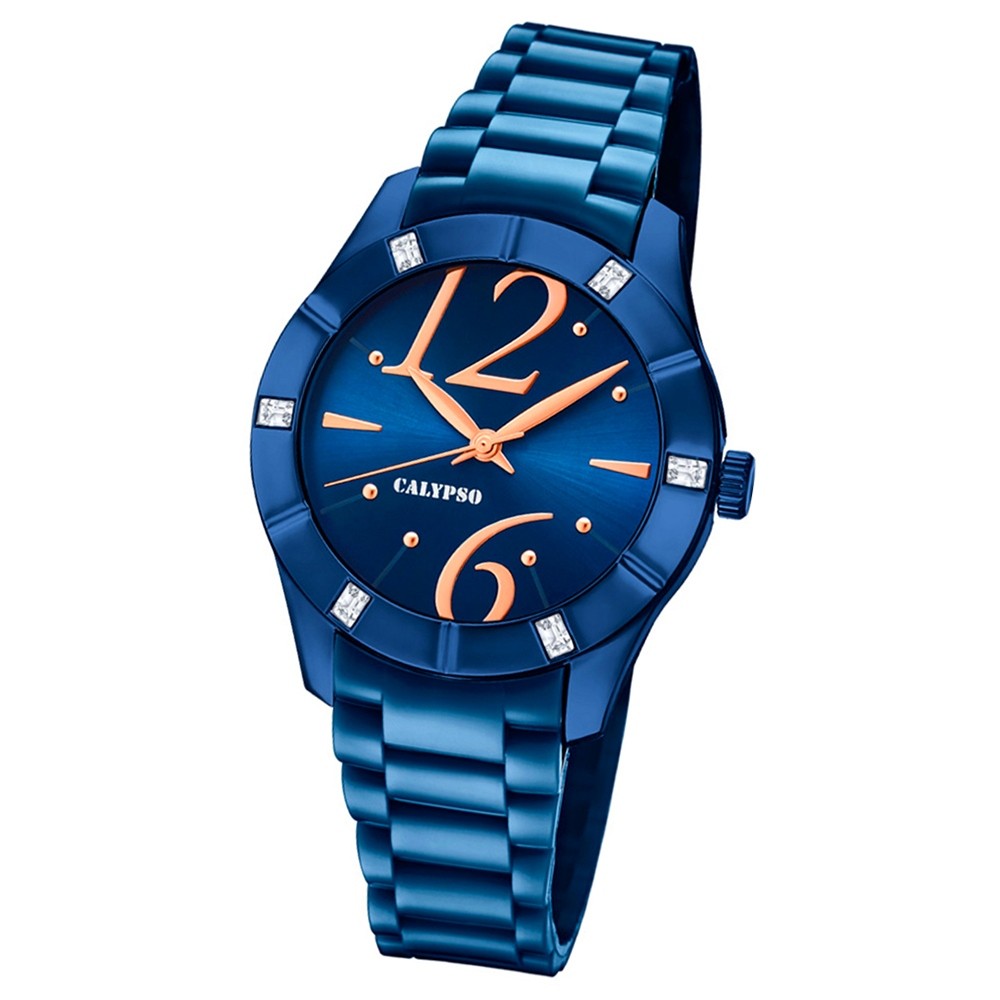 Calypso Armbanduhr Damen Trendy K5715/6 Quarzuhr PU blau UK5715/6