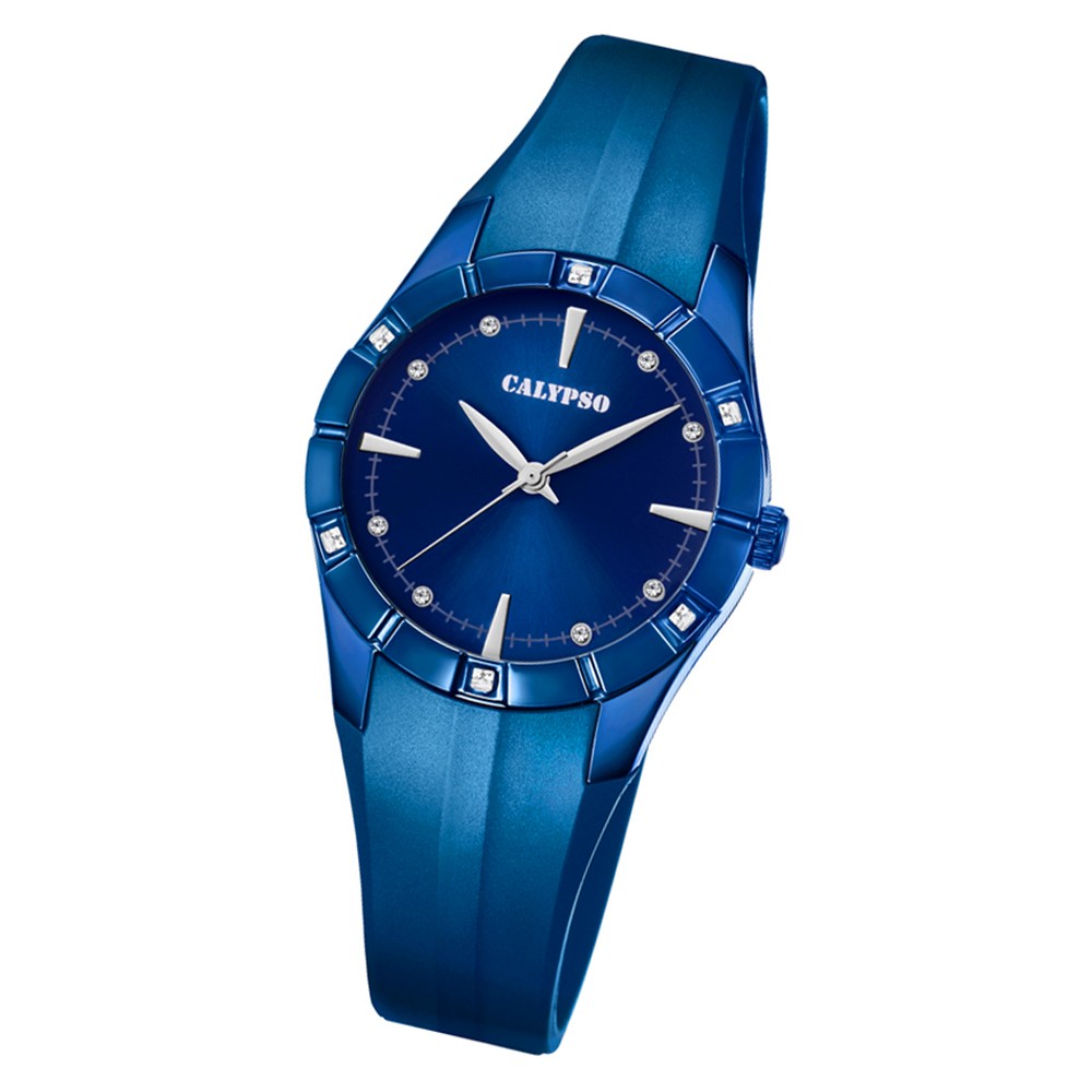 Calypso Damen Armbanduhr Trendy K5716/6 Quarz-Uhr PU blau UK5716/6