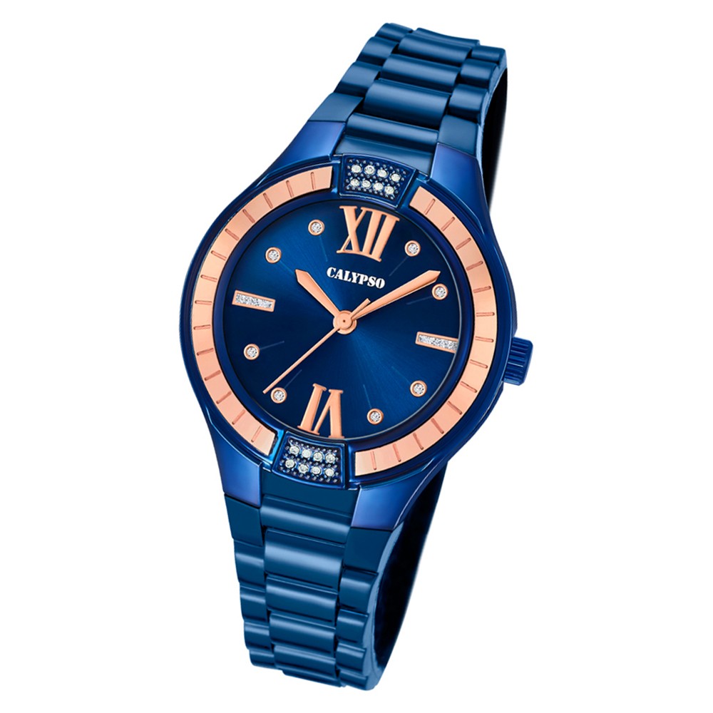 Calypso Damen Armbanduhr Trendy K5720/6 Quarz-Uhr PU blau UK5720/6