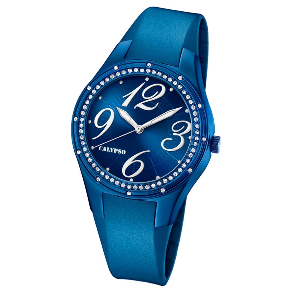 Calypso Armbanduhr Damen Trendy K5721/7 Quarzuhr PU blau UK5721/7