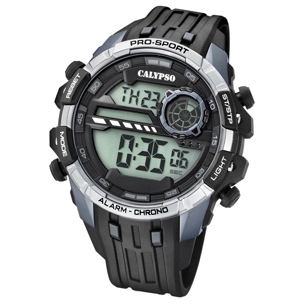 Calypso Armbanduhr Herren Digital for Man K5729/1 Quarz PU schwarz grau UK5729/1