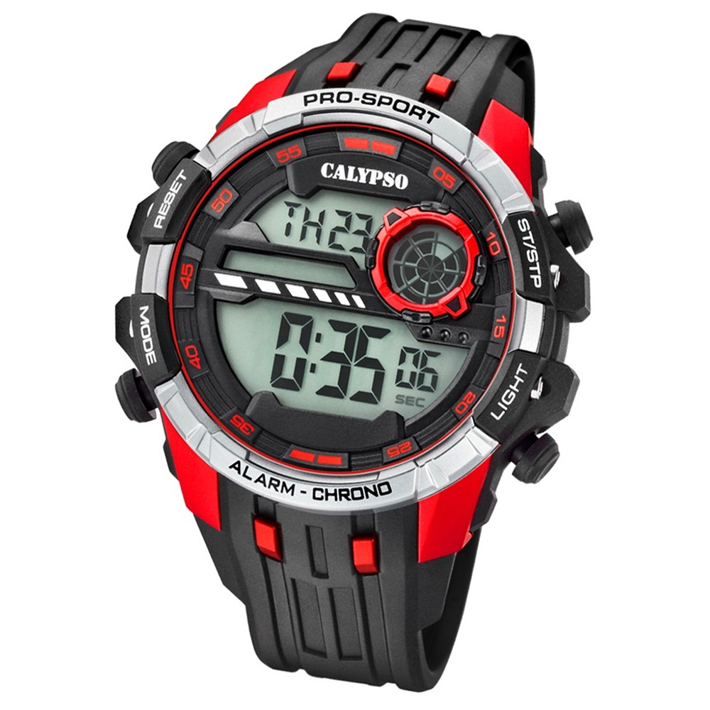 Calypso Armbanduhr Herren Digital for Man K5729/4 Quarz PU schwarz rot UK5729/4