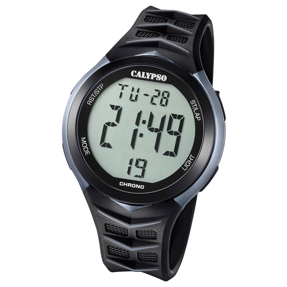 Calypso Armbanduhr Herren Digital for Man K5730/1 Quarz PU schwarz grau UK5730/1
