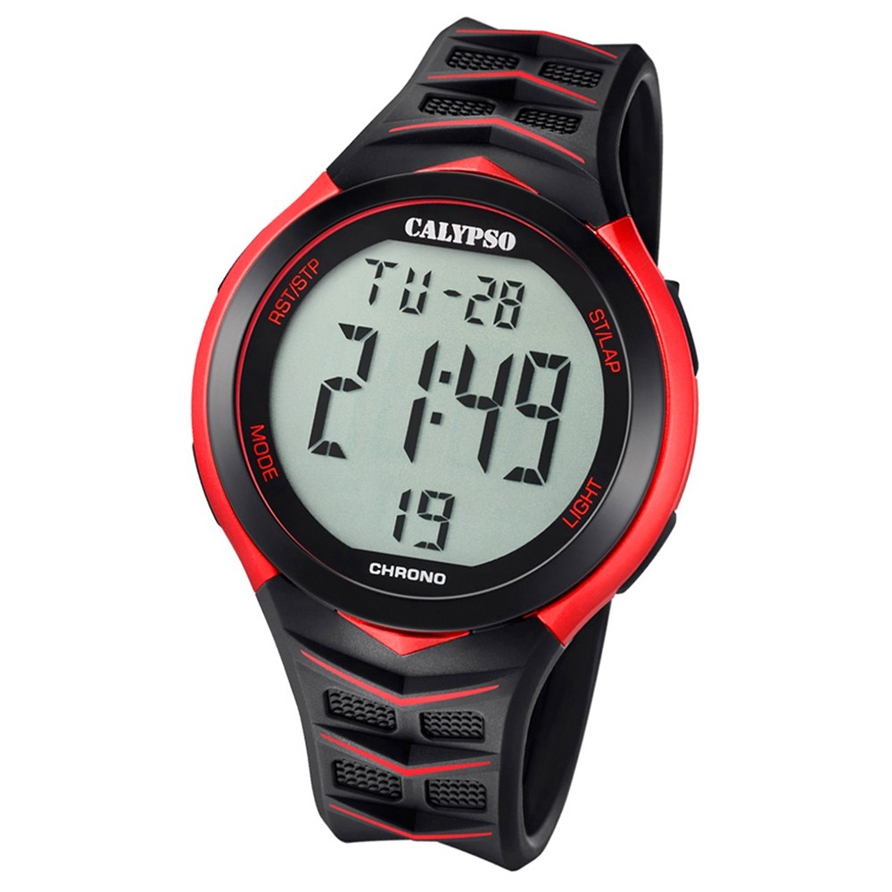 Calypso Armbanduhr Herren Digital for Man K5730/3 Quarz PU schwarz rot UK5730/3