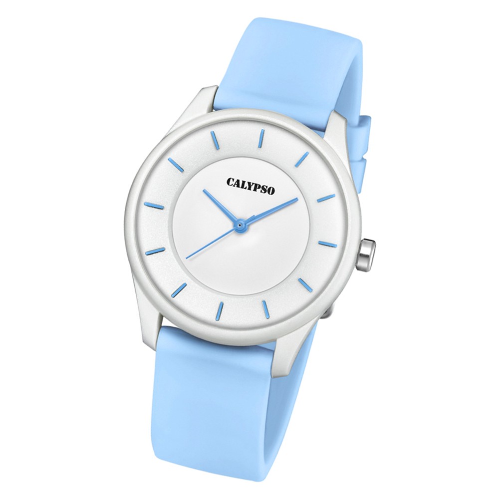 Calypso Damen Armbanduhr Sweet Time K5733/3 Quarz-Uhr PU hellblau UK5733/3