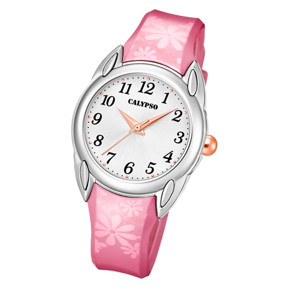 Calypso Kinder Armbanduhr Trendy K5734/3 Quarzwerk-Uhr PU rosa UK5734/3