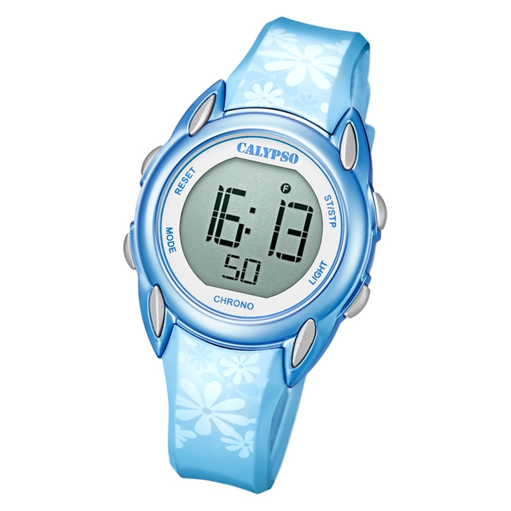 Calypso Kinder Armbanduhr Digital Crush K5735/7 Quarz-Uhr PU hellblau UK5735/7