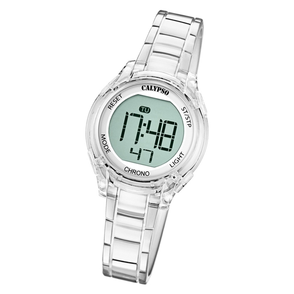 Calypso Damen Armbanduhr Color Splash K5737/1 Quarz-Uhr PU weiß UK5737/1