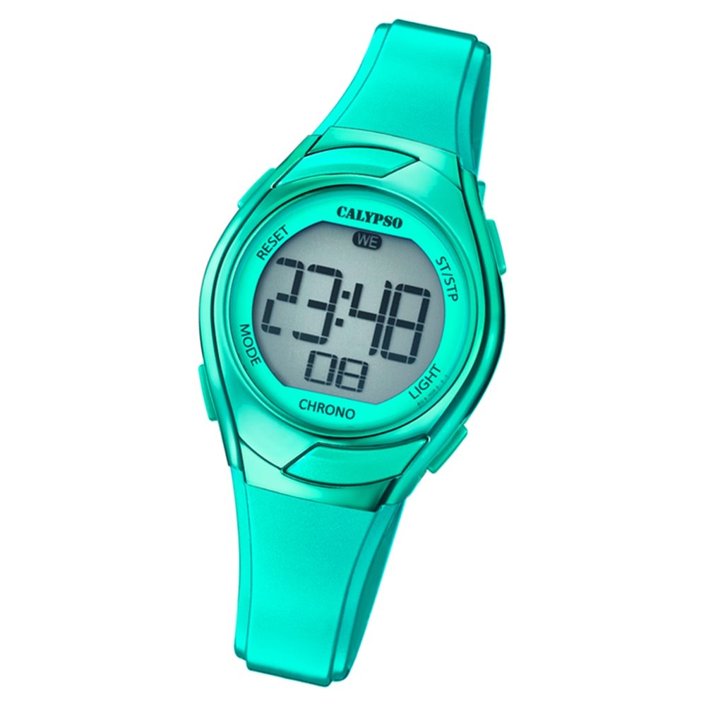 PU Calypso K5738/5 Crush Quarz-Uhr Digital UK5738/5 grün Armbanduhr Kinder