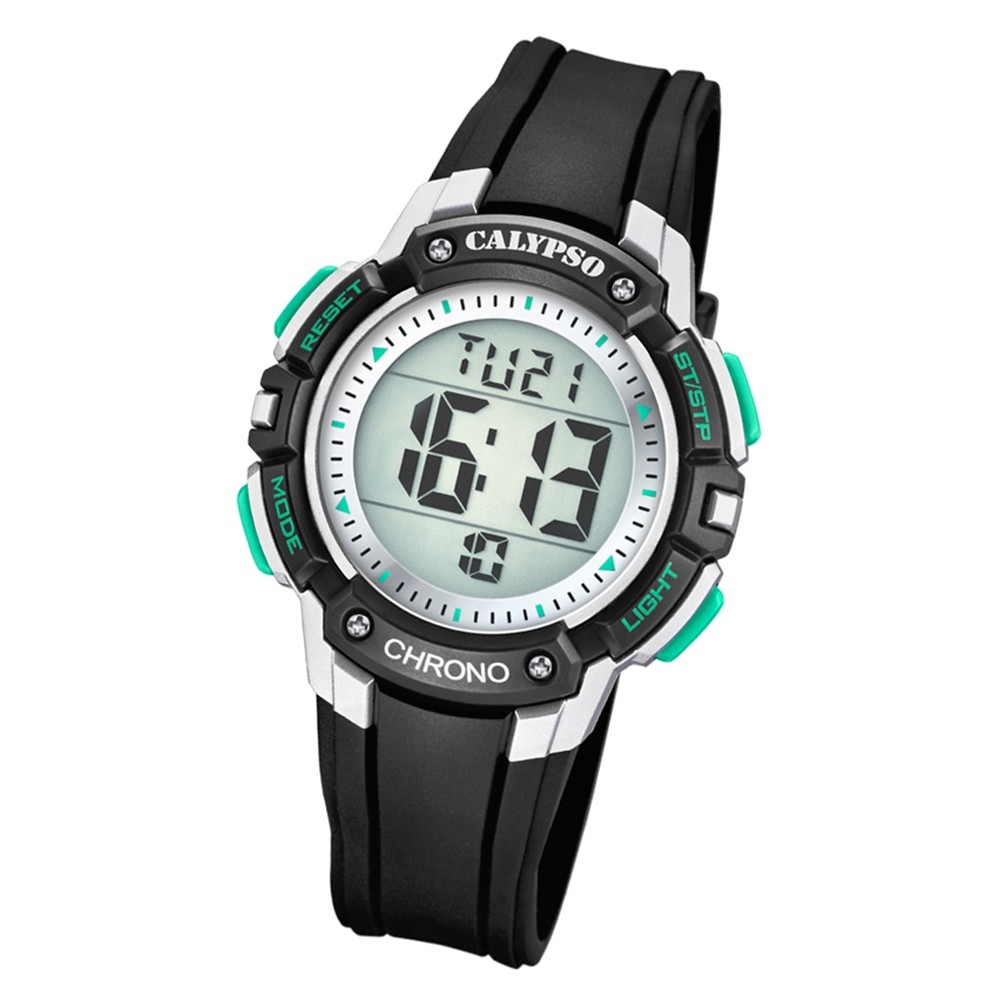 Calypso Kinder Armbanduhr Digital Crush K5739/3 Quarz-Uhr PU schwarz UK5739/3