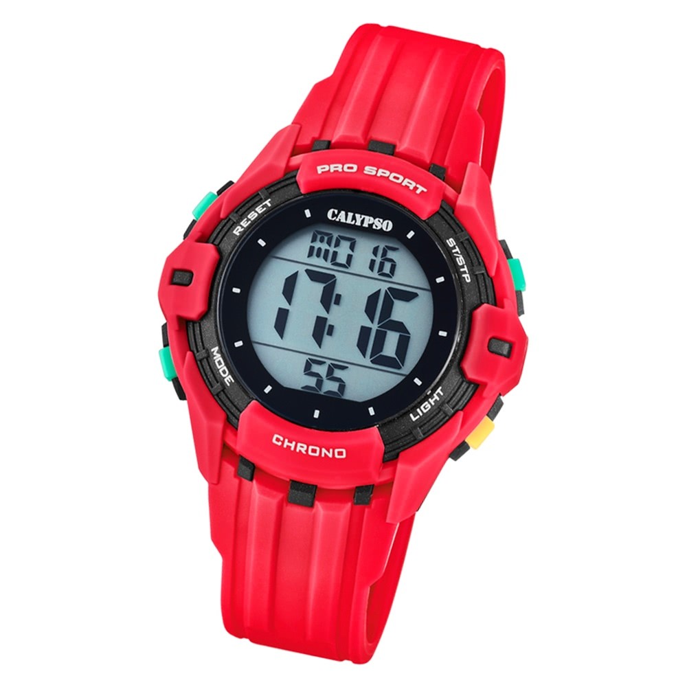 Calypso Kinder Armbanduhr Color Run K5740/3 Quarz-Uhr PU rot UK5740/3