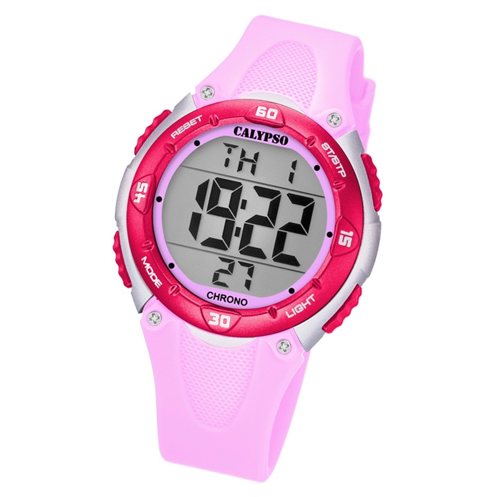 Calypso Kinder Armbanduhr Digital Crush K5741/2 Quarz-Uhr PU rosa UK5741/2