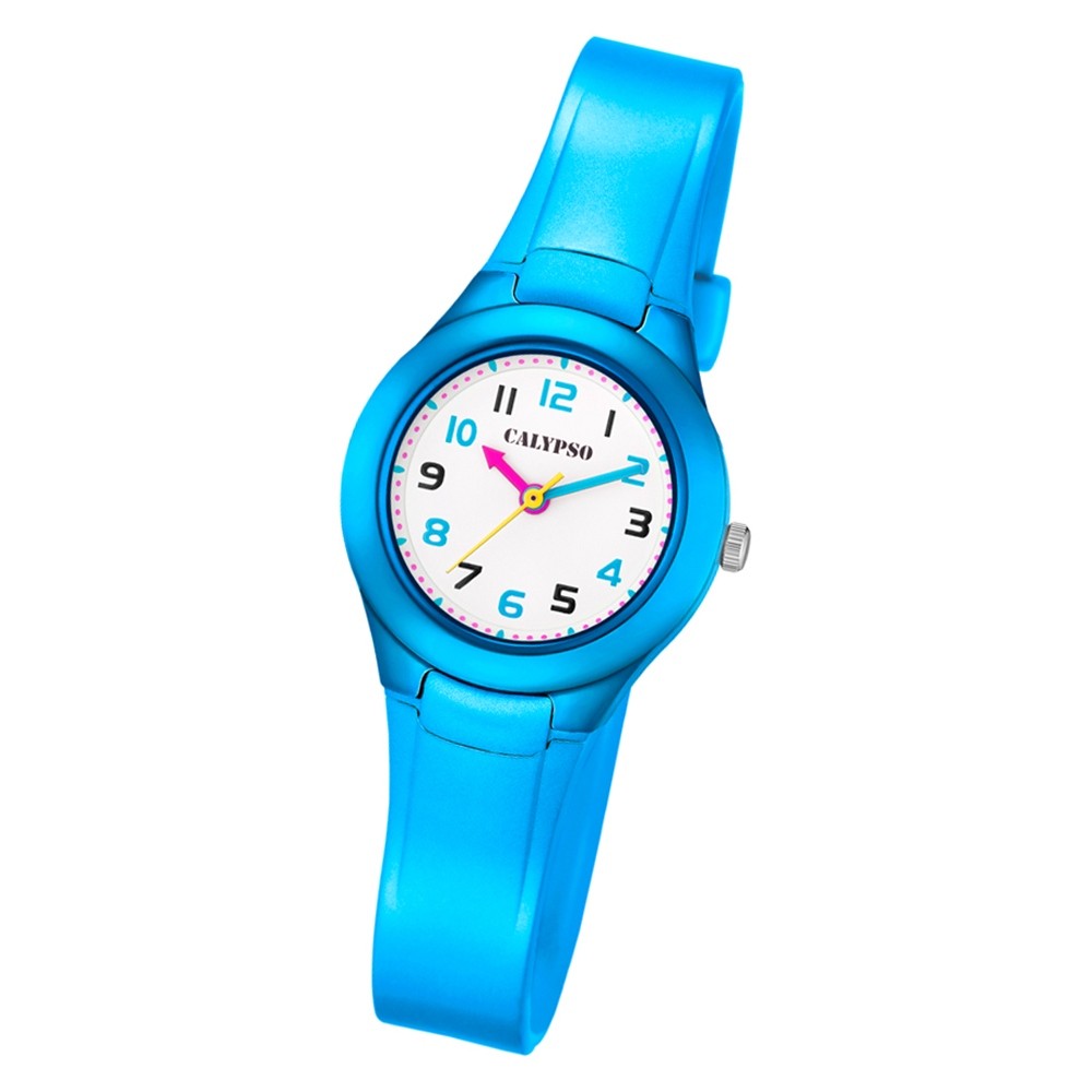 Calypso Kinder Armbanduhr Sweet Time K5749/2 Quarz-Uhr PU hellblau UK5749/2