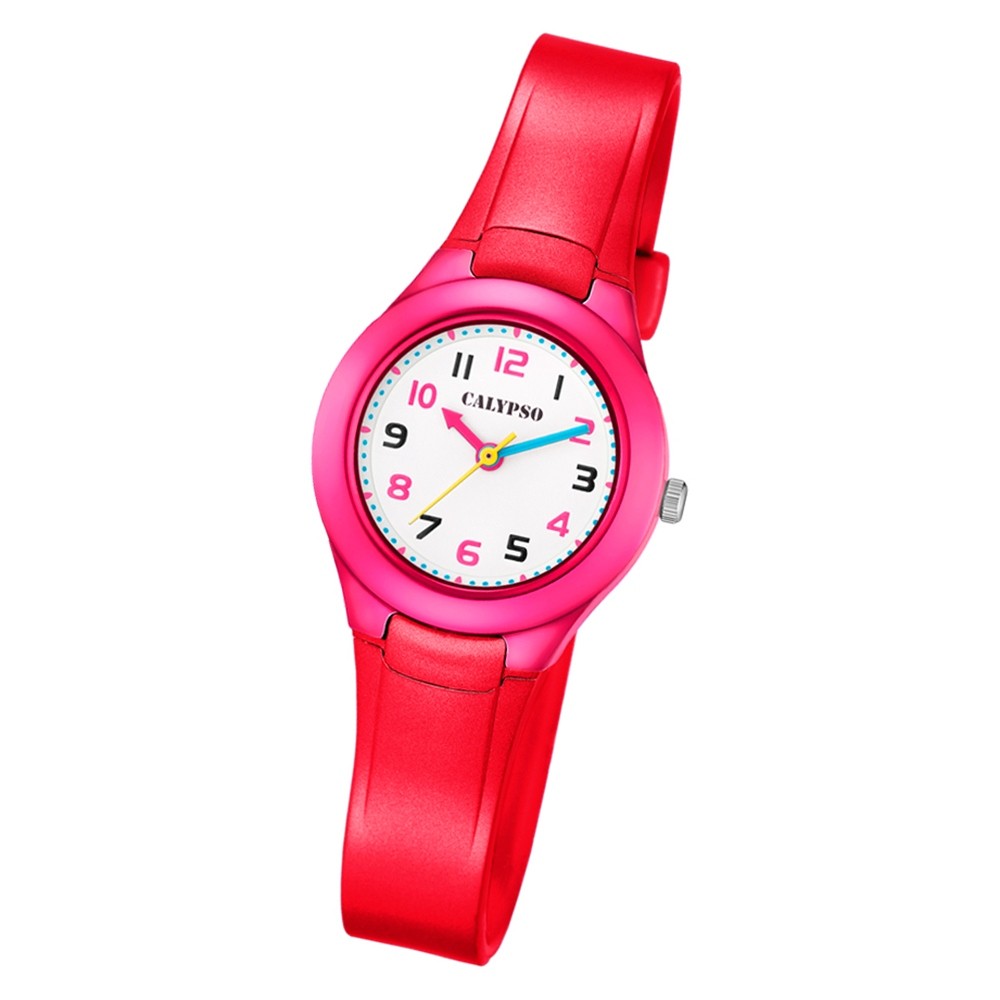 Calypso Kinder Armbanduhr Sweet Time K5749/3 Quarz-Uhr PU rot UK5749/3