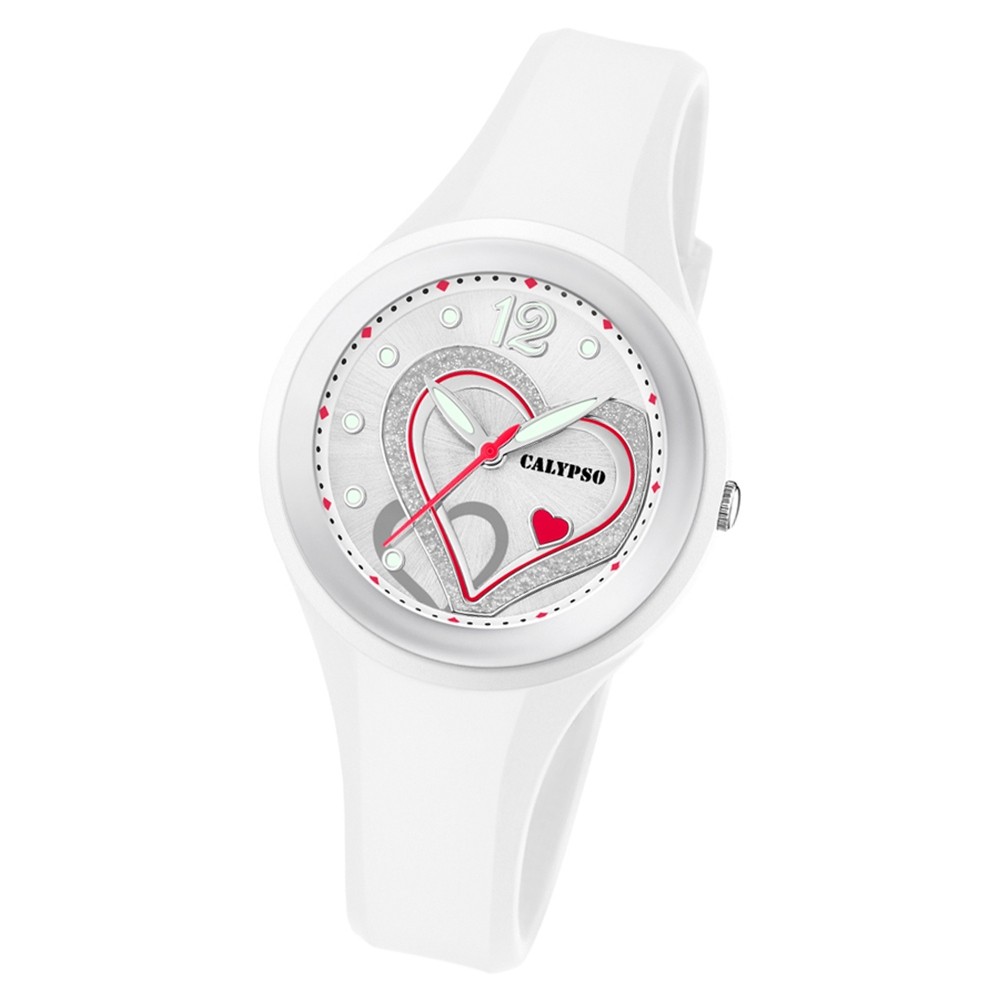 Calypso Damen Armbanduhr Trendy K5751/1 Quarzwerk-Uhr PU weiß UK5751/1