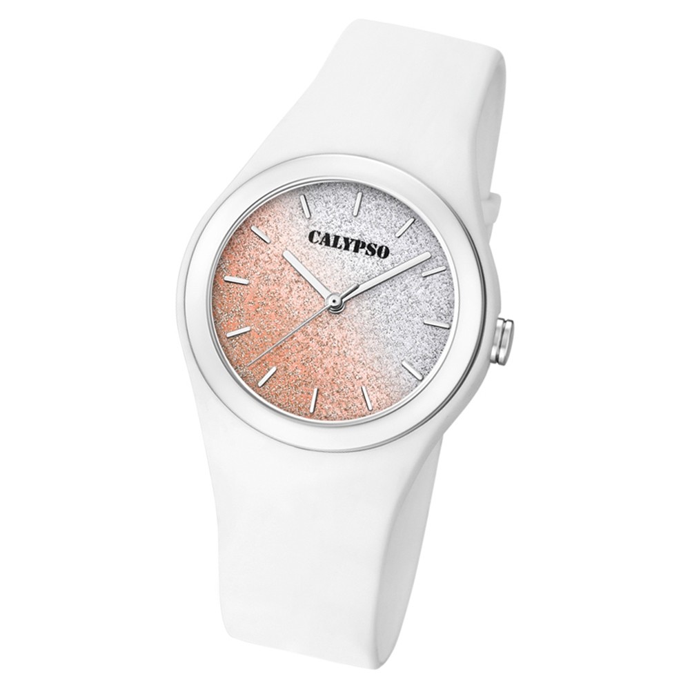Calypso Damen Armbanduhr Trendy K5754/1 Quarzwerk-Uhr PU weiß UK5754/1