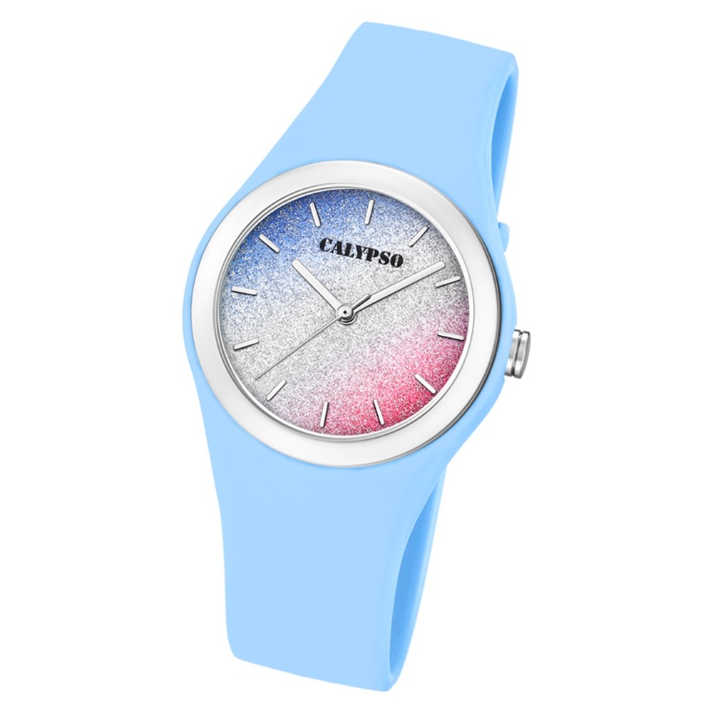 Calypso Damen Armbanduhr Trendy K5754/4 Quarzwerk-Uhr PU blau UK5754/4