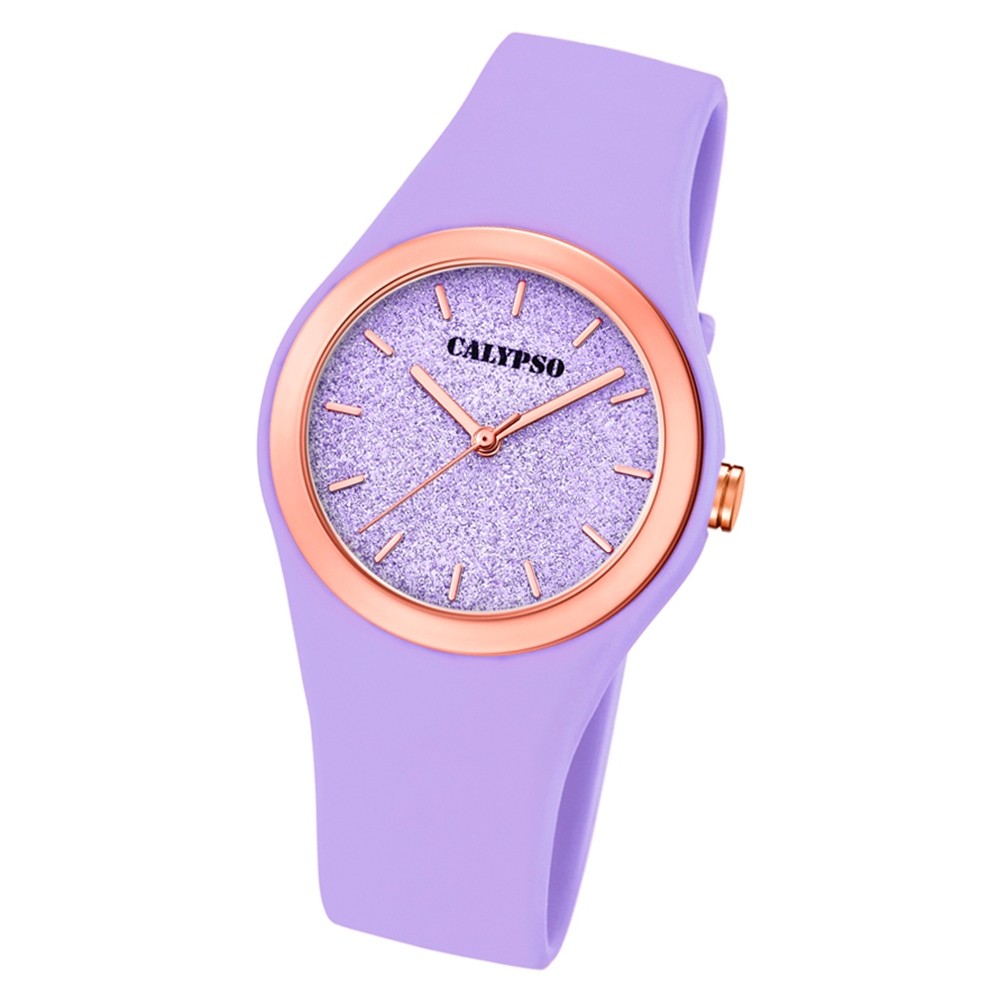 Calypso Damen Armbanduhr Trendy K5755/2 Quarzwerk-Uhr PU lila UK5755/2