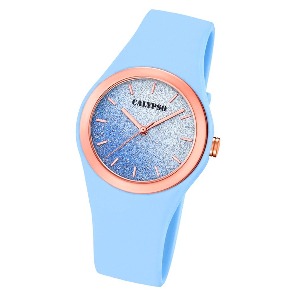 Calypso Damen Armbanduhr Trendy K5755/4 Quarzwerk-Uhr PU blau UK5755/4