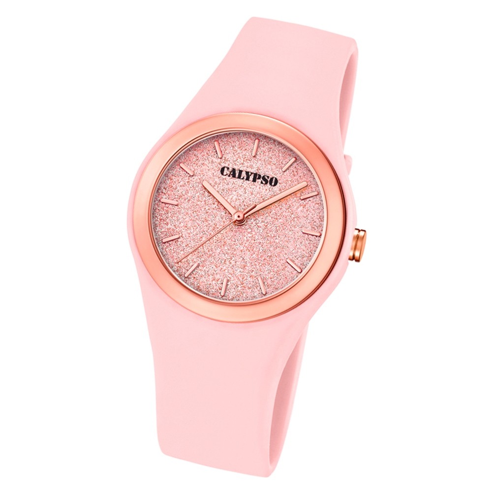 Calypso Damen Armbanduhr Trendy K5755/6 Quarzwerk-Uhr PU rosa UK5755/6
