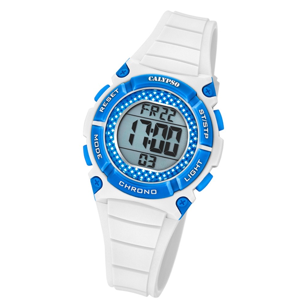 Calypso Kinder Armbanduhr Digital Crush K5756/1 Quarz-Uhr PU weiß UK5756/1