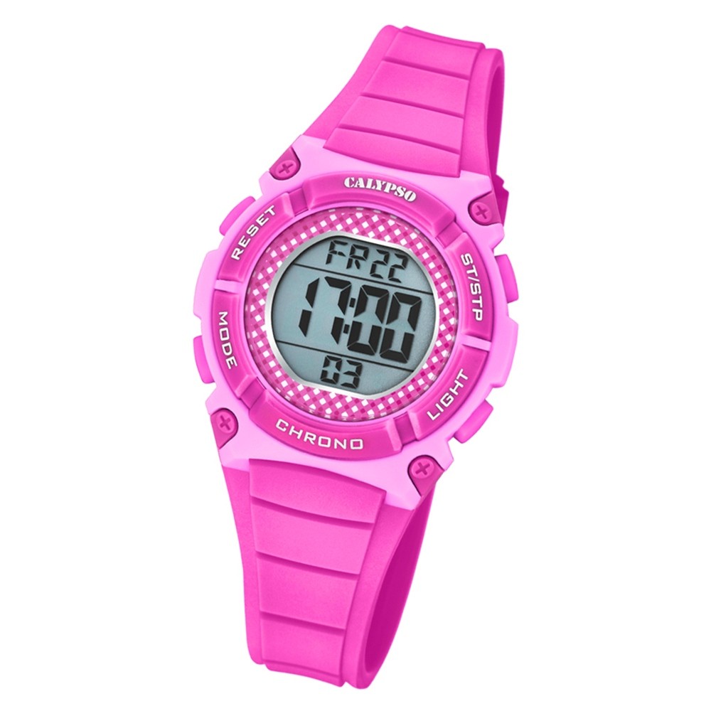 Calypso Kinder Armbanduhr Digital Crush K5756/4 Quarz-Uhr PU pink UK5756/4