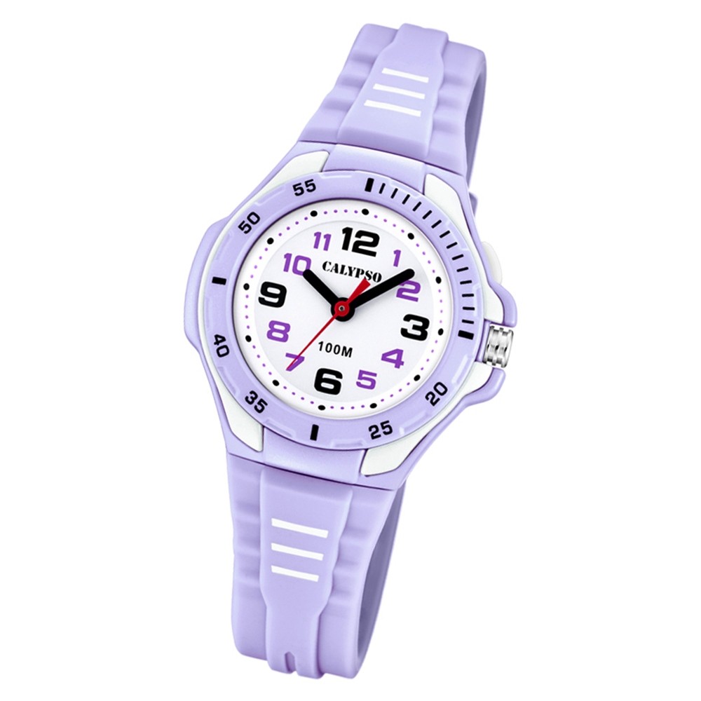 Calypso Kinder Armbanduhr Sweet Time K5757/2 Quarz-Uhr PU lila UK5757/2