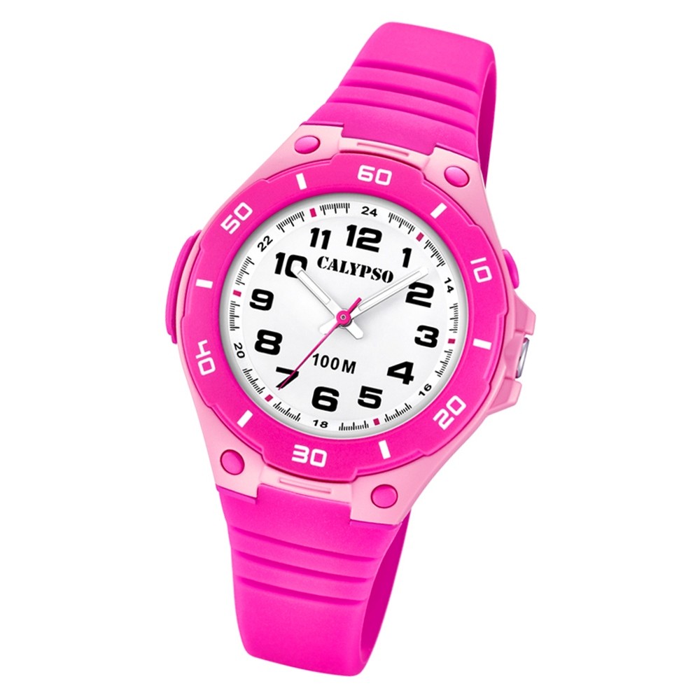Calypso Kinder Armbanduhr Sweet Time K5758/3 Quarz-Uhr PU pink UK5758/3