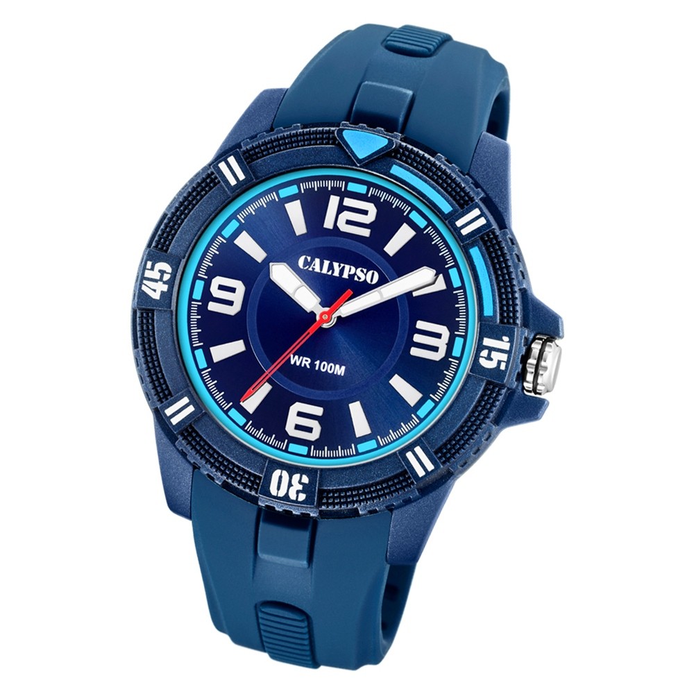 Calypso Herren Armbanduhr Street Style K5759/2 Quarz-Uhr PU blau UK5759/2