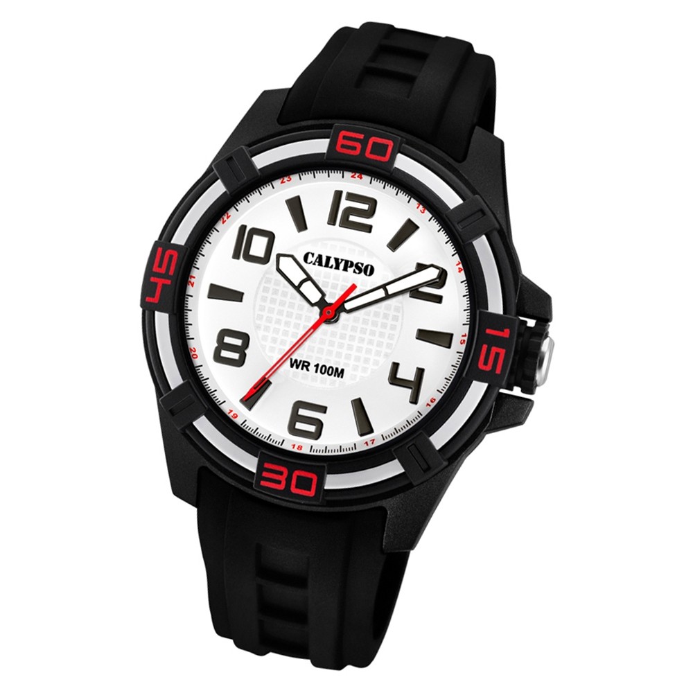 Calypso Herren Armbanduhr Street Style K5760/1 Quarz-Uhr PU schwarz UK5760/1