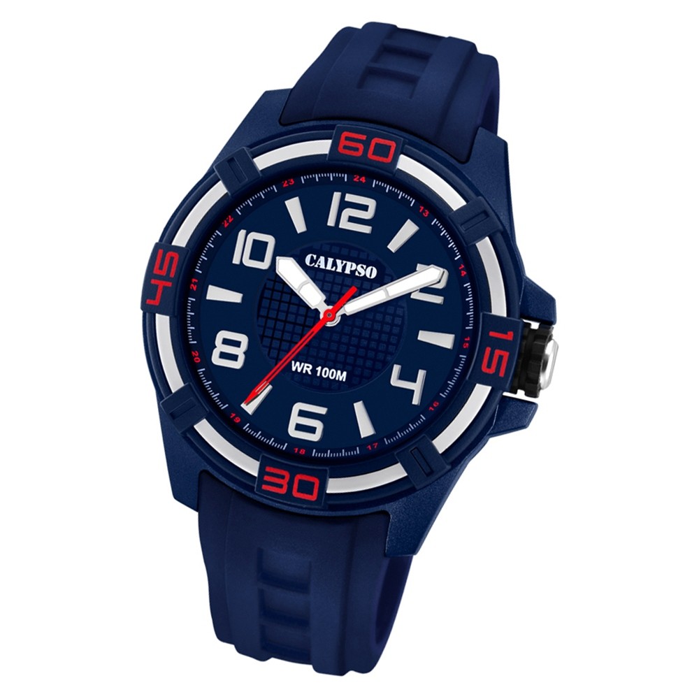 Calypso Herren Armbanduhr Street Style K5760/2 Quarz-Uhr PU blau UK5760/2