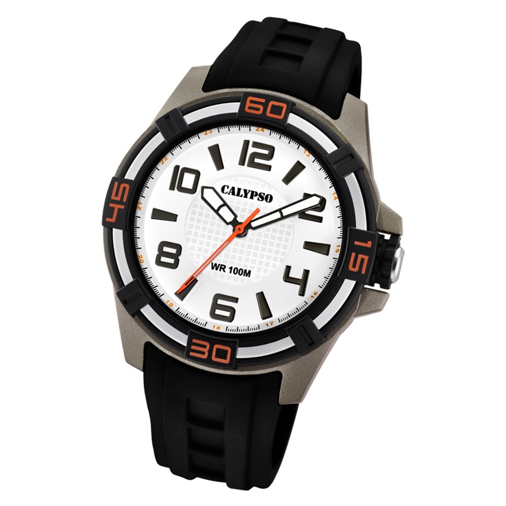 Calypso Herren Armbanduhr Street Style K5760/4 Quarz-Uhr PU schwarz UK5760/4