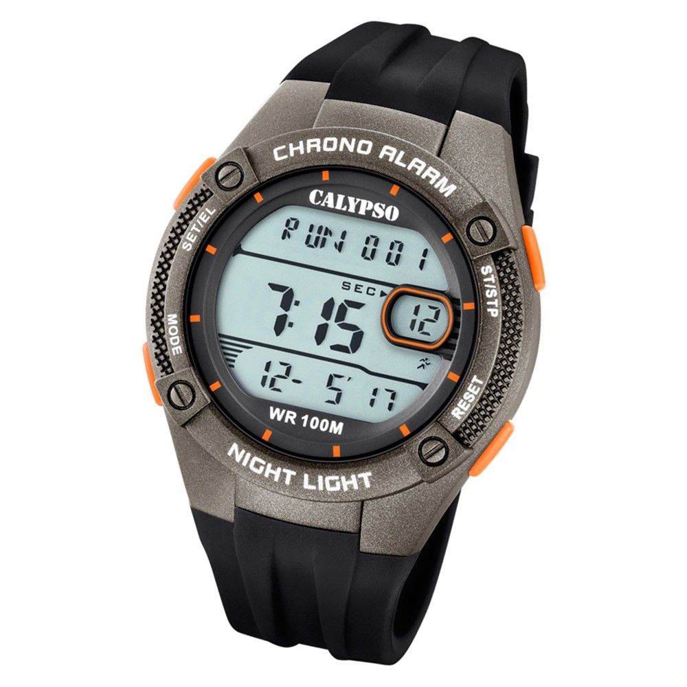 Calypso Herren Armbanduhr Digital Crush K5765/4 Quarz-Uhr PU schwarz UK5765/4