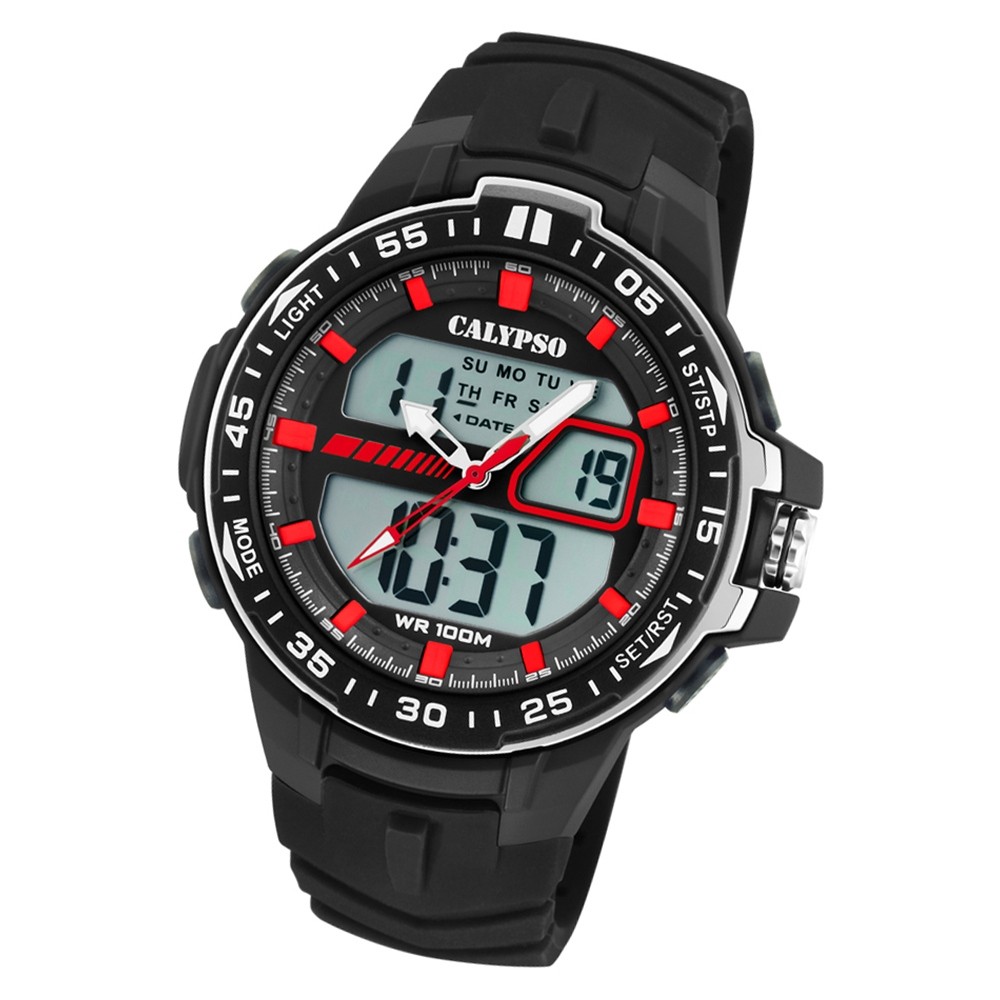 Calypso Herren Armbanduhr Street Style K5766/4 Quarz-Uhr PU schwarz UK5766/4