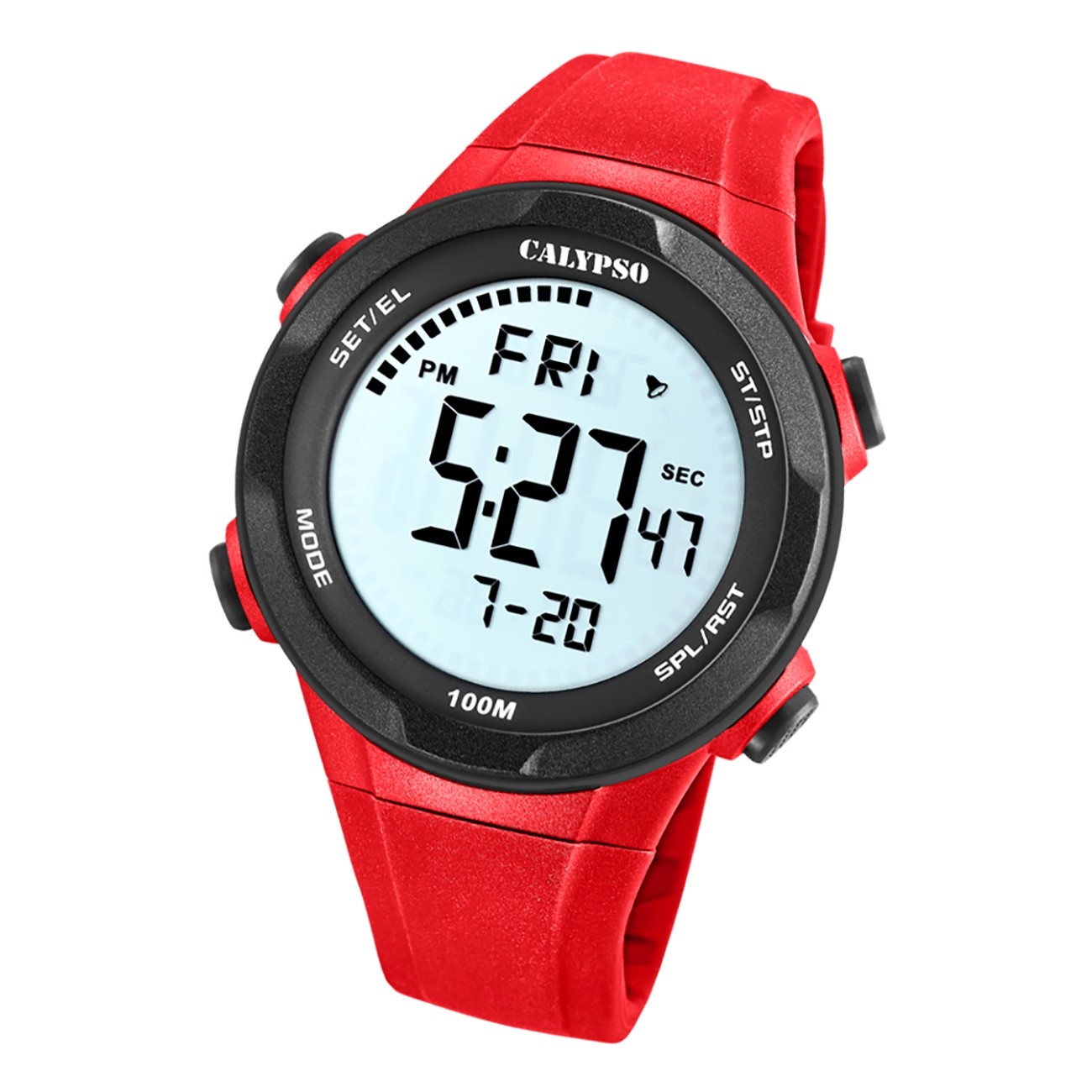 Calypso Herren Jugend Armbanduhr Casual K5780/5 Digital Kunststoff rot UK5780/5