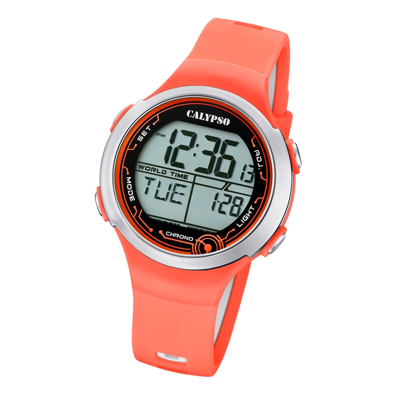 Calypso Damen Herren Armbanduhr K5799/2 Digital Kunststoff orange UK5799/2