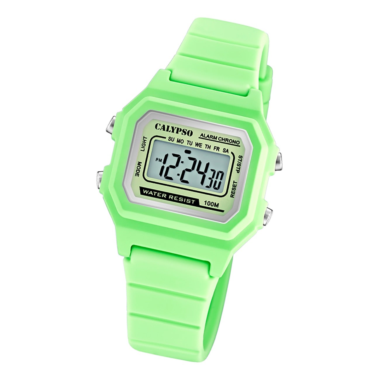 Calypso Damen Herren Armbanduhr K5802/1 Digital Kunststoff hellgrün UK5802/1