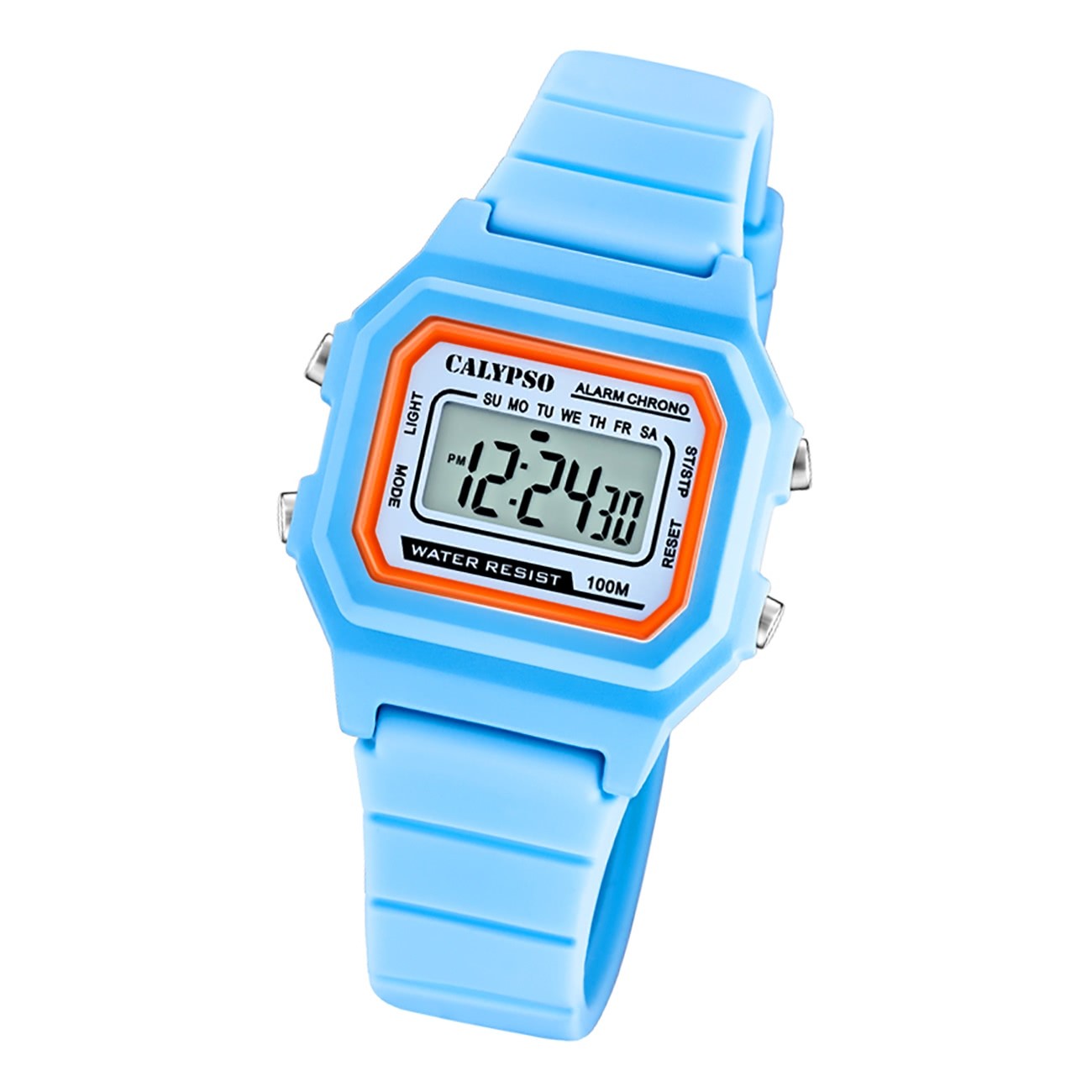 Calypso Damen Herren Armbanduhr K5802/2 Digital Kunststoff hellblau UK5802/2