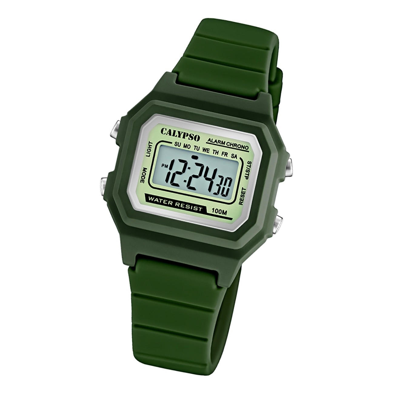 Calypso Damen Herren Armbanduhr K5802/4 Digital Kunststoff dunkelgrün UK5802/4