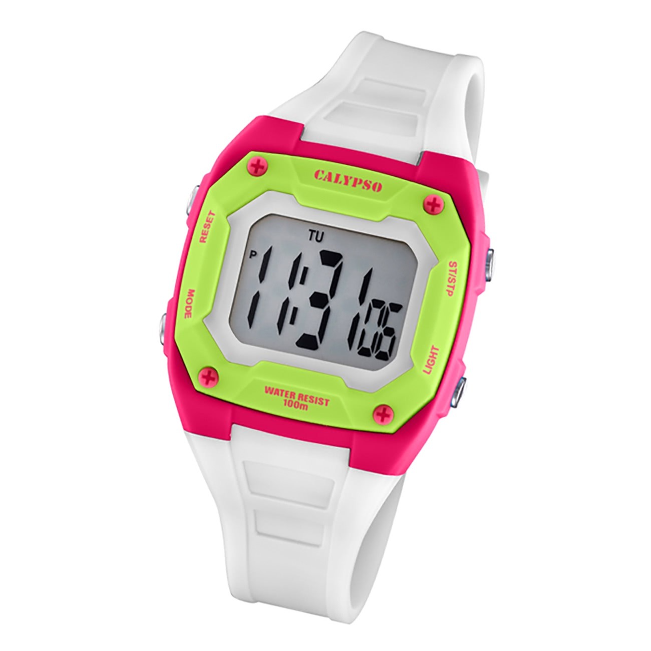 Calypso Kinder Jugend Armbanduhr Junior K5813/1 Digital Kunststoff weiß UK5813/1