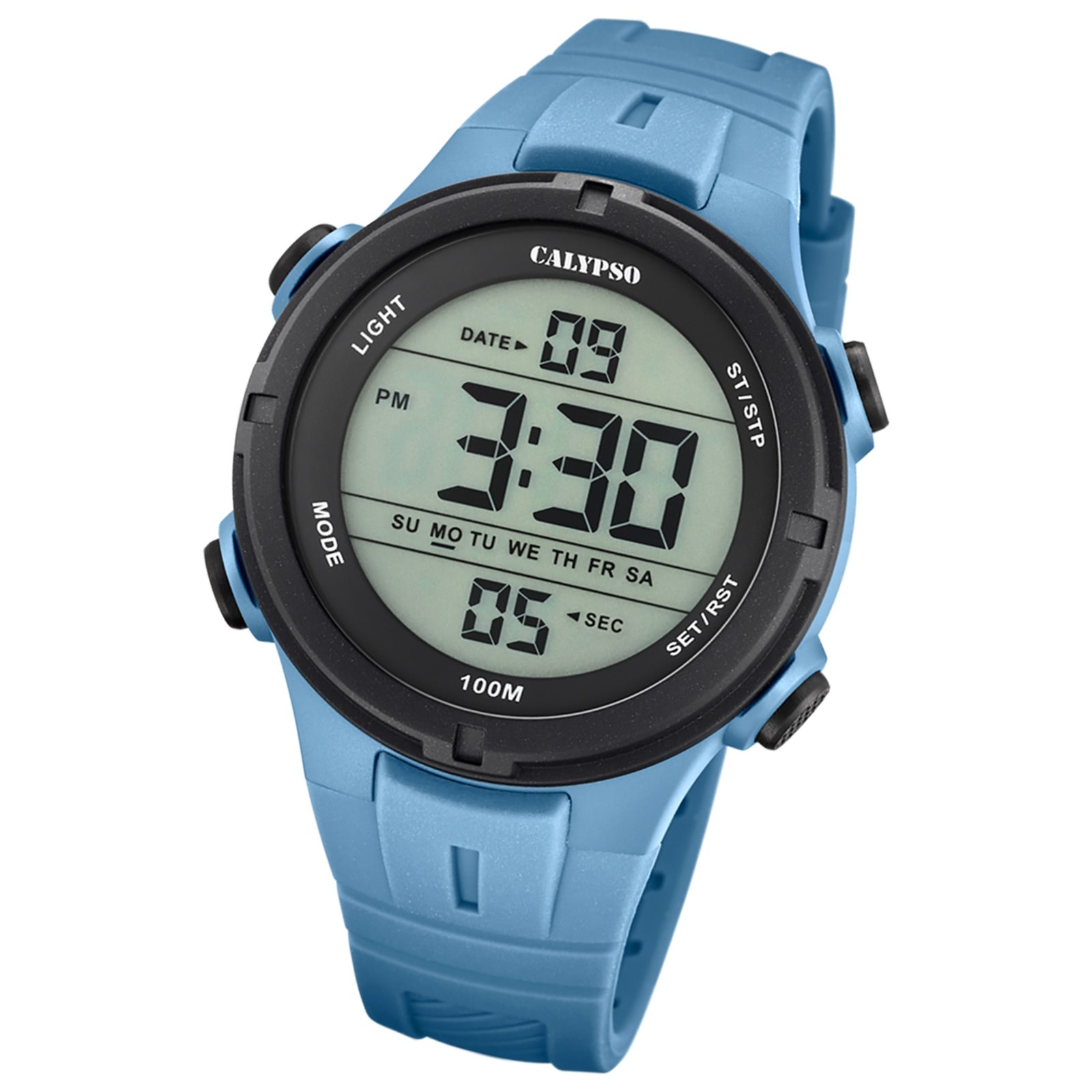 Calypso Herrenuhr Kautschuk hellblau Calypso Digital Armbanduhr UK5837/1