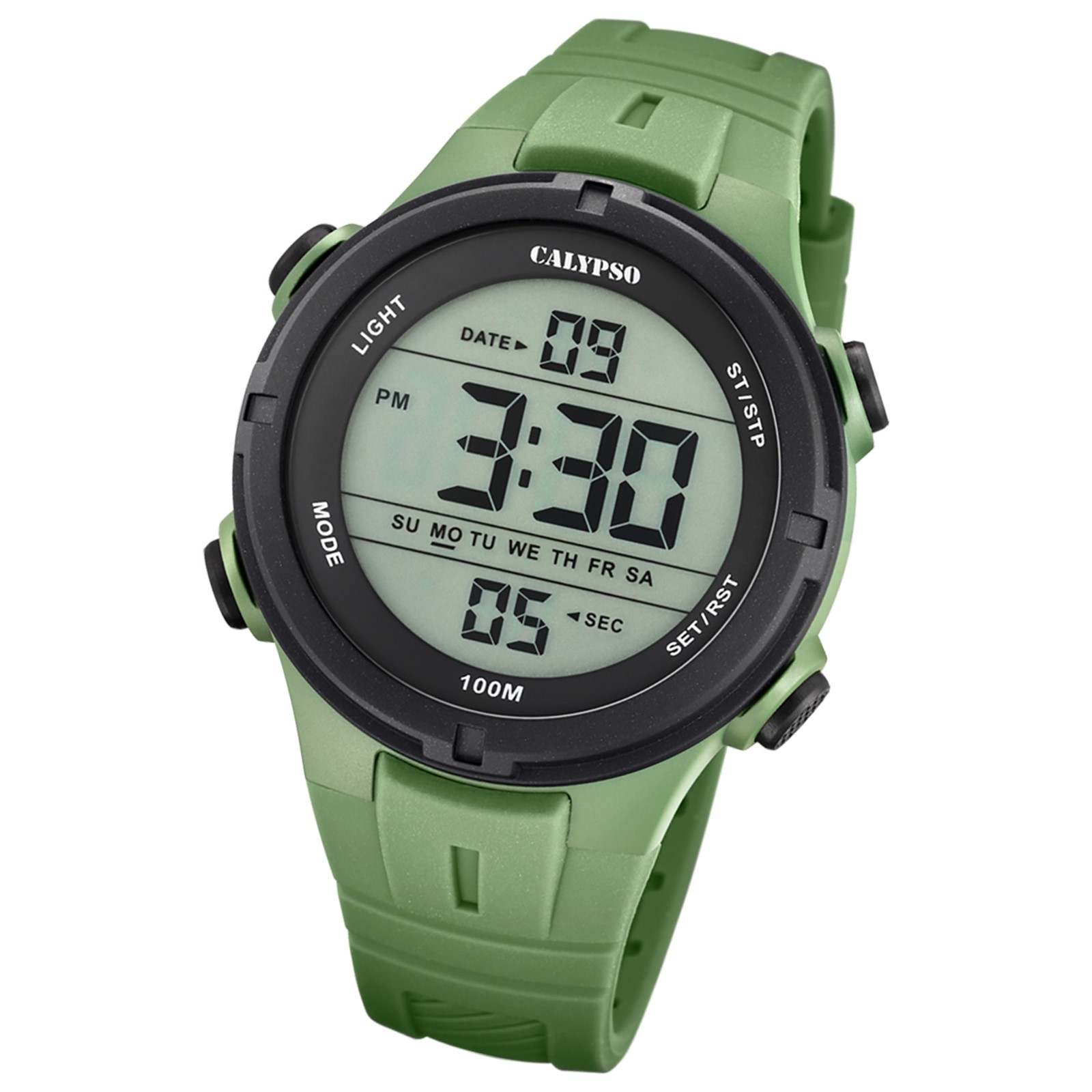 Calypso Herrenuhr Kautschuk grün Calypso Digital Armbanduhr UK5837/2