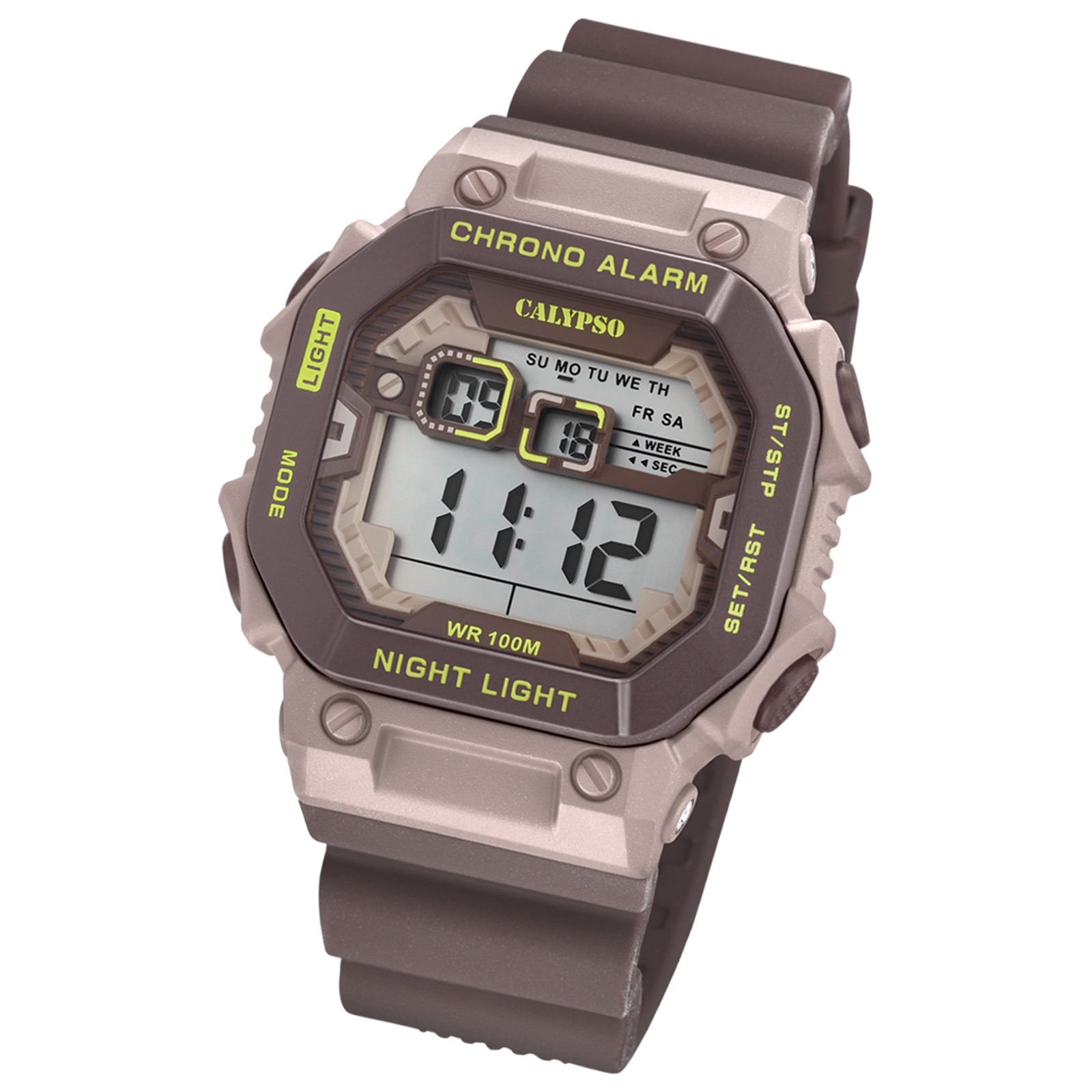 Calypso Herrenuhr Kautschuk braun Calypso Digital Armbanduhr UK5840/2