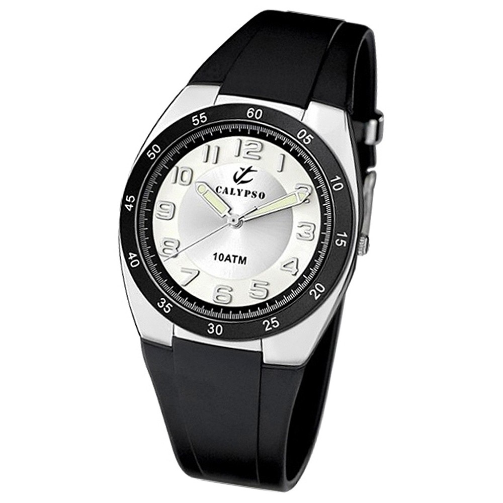 CALYPSO Herrenuhr schwarz-silber Analog Uhren Kollektion UK6044/C
