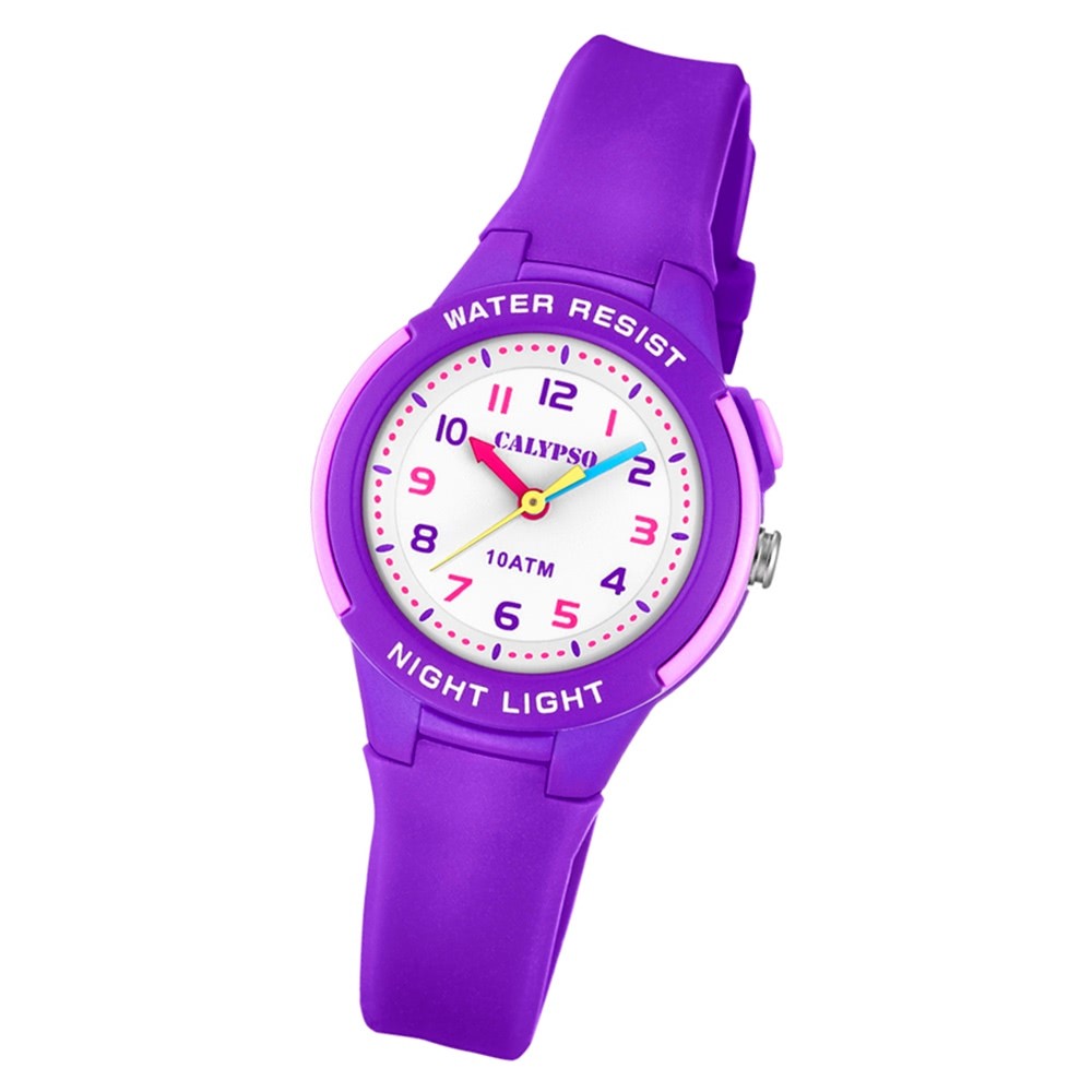 Calypso Kinder Armbanduhr Sweet Time K6069/4 Quarz-Uhr PU lila UK6069/4