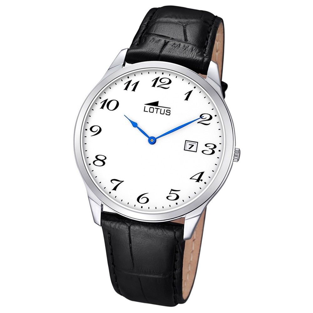 LOTUS Herren-Armbanduhr Analog Quarz Leder schwarz UL10124/1