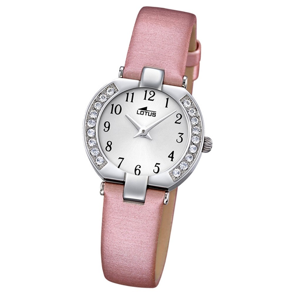 LOTUS Damen-Armbanduhr Junior Analog Quarz-Uhr Textil/Leder rosa UL15129/C